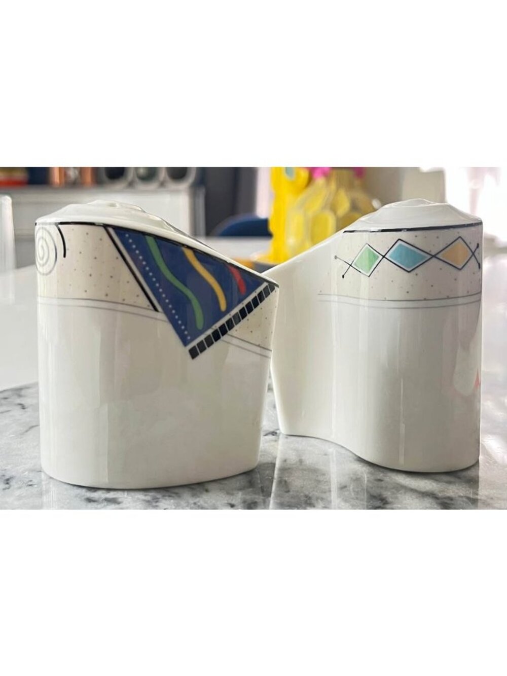 Very RARE collectible Mikasa pattern Headline salt and pepper shakers